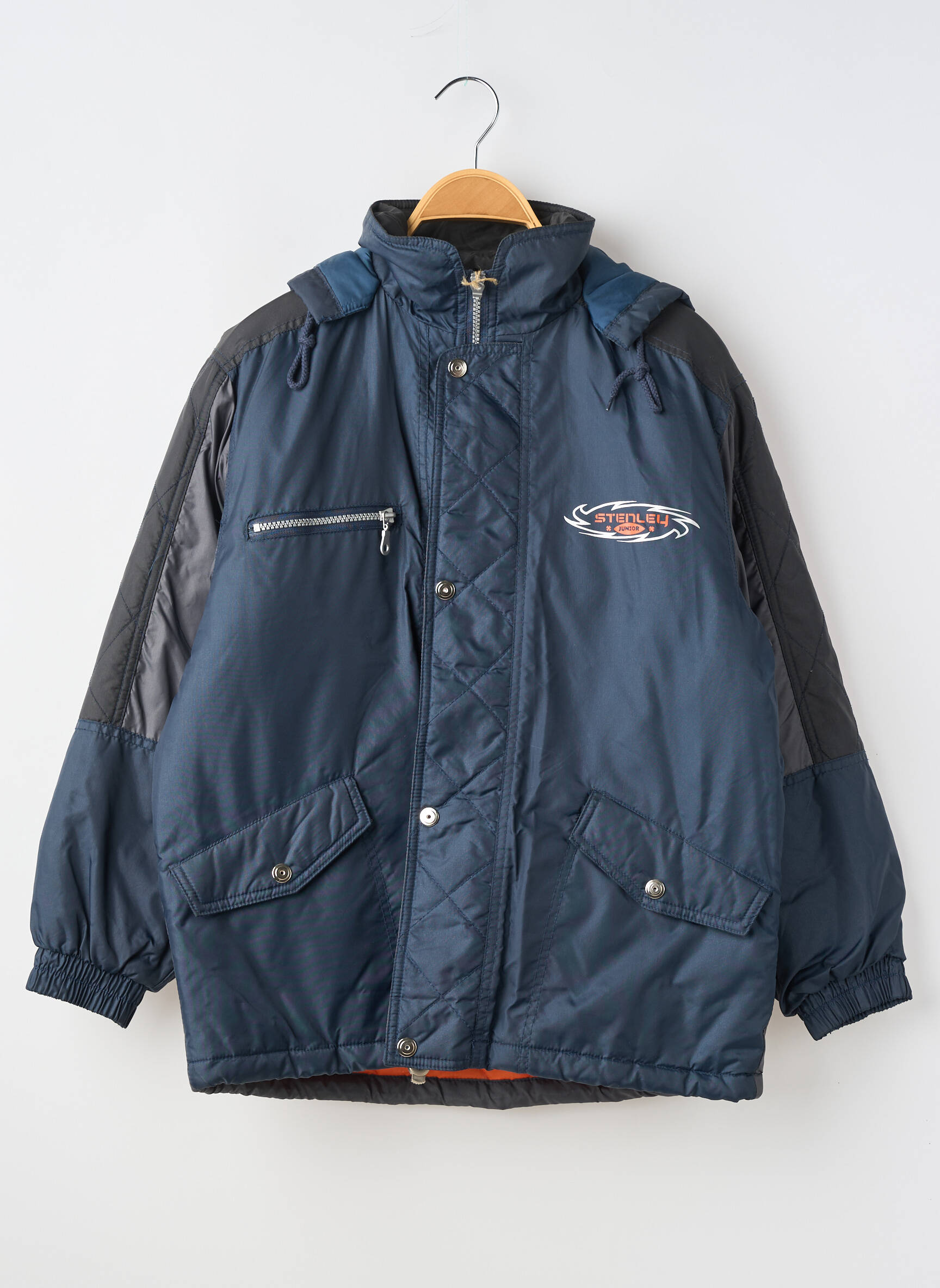 Parka poches a capuche bleu STENLEY garçon