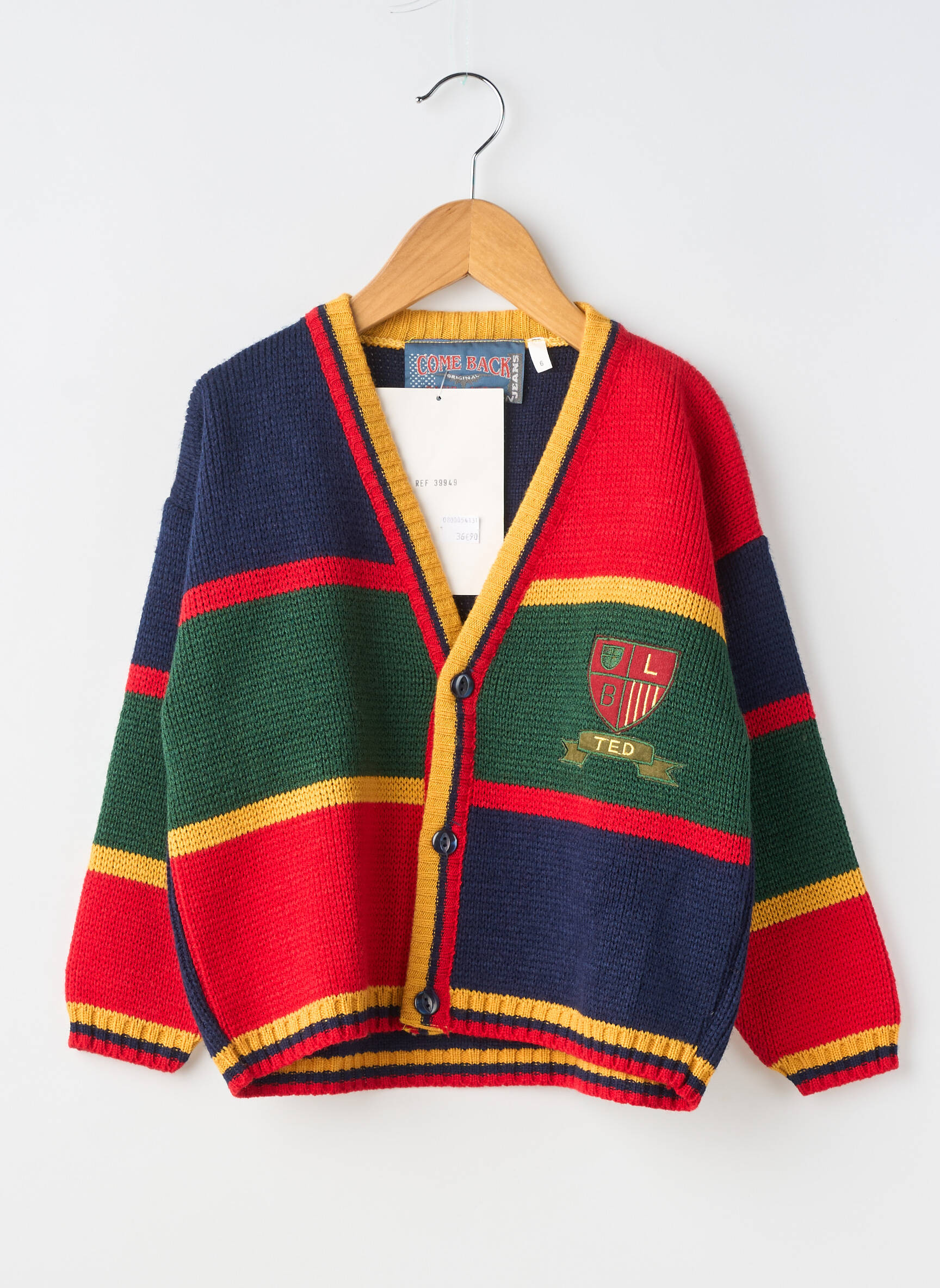 Gilet manches longues col v rouge COME BACK enfant