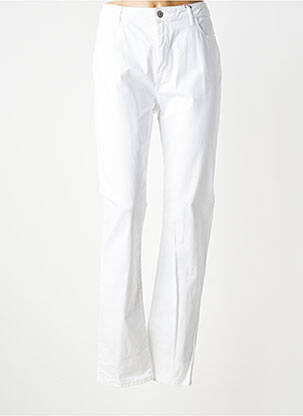 Pantalon droit stretch taille normale blanc KANOPE femme
