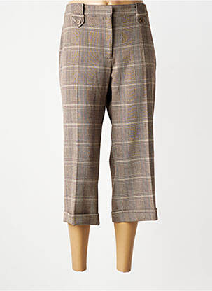 Pantacourt stretch taille normale marron LUCCHINI femme
