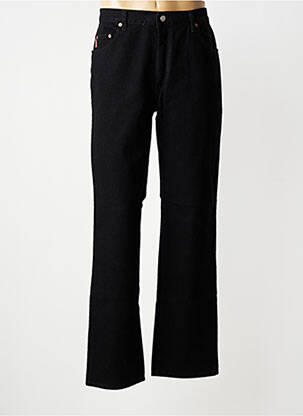 Jeans coupe droite fermeture zippée sous rabat boutonné taille normale noir LUCCHINI homme