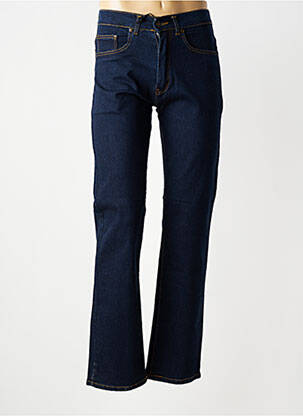Jeans coupe droite fermeture zippée sous rabat boutonné taille normale bleu PIERRE D'ARLANC homme