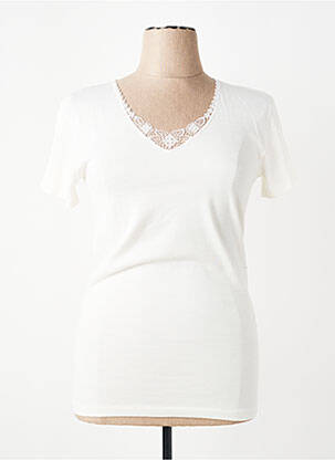 T-shirt col v manches courtes blanc JET femme