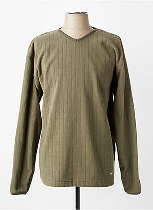 Pull col v manches longues vert CBK homme