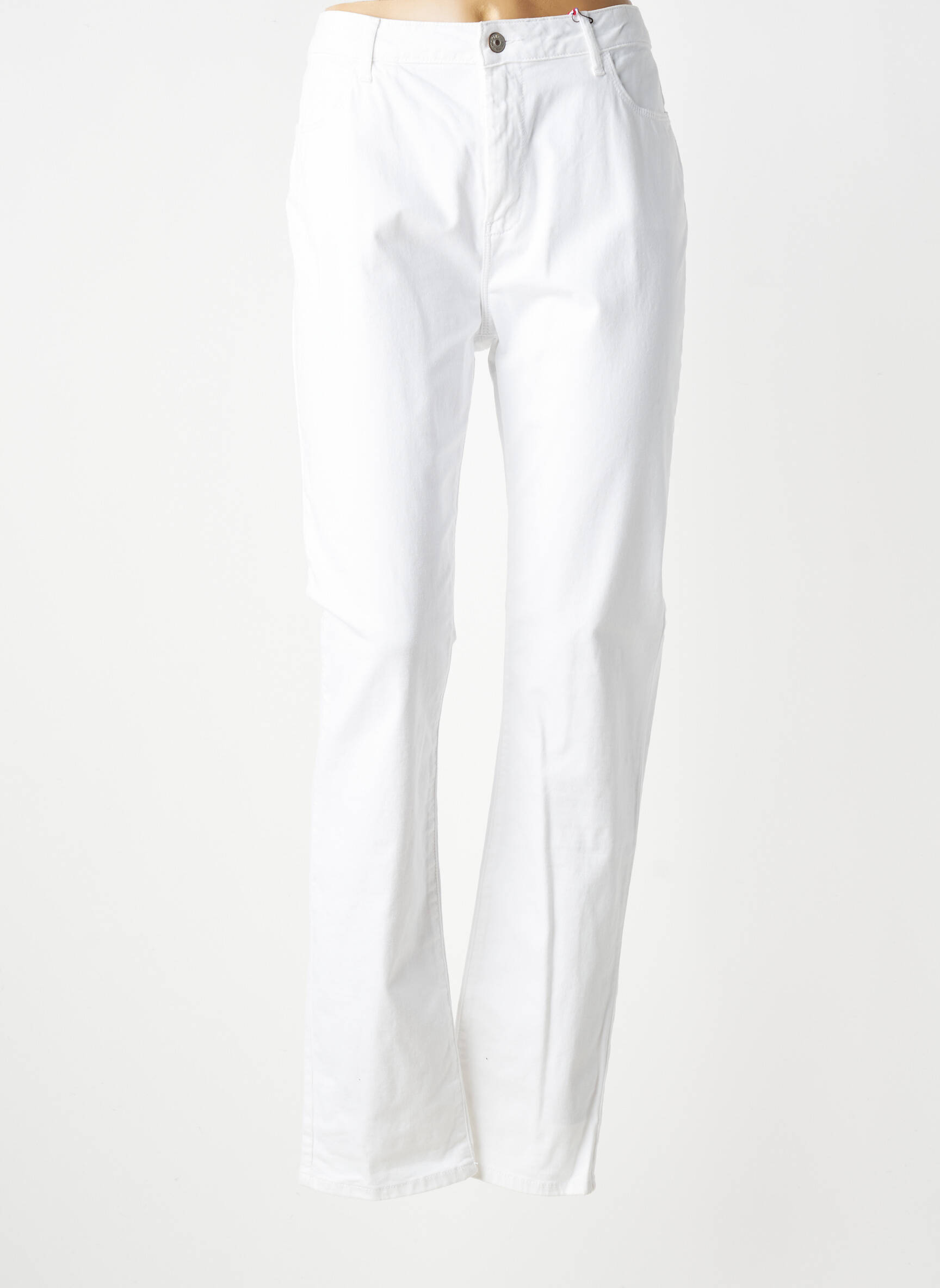 Pantalon droit stretch taille normale blanc KANOPE femme