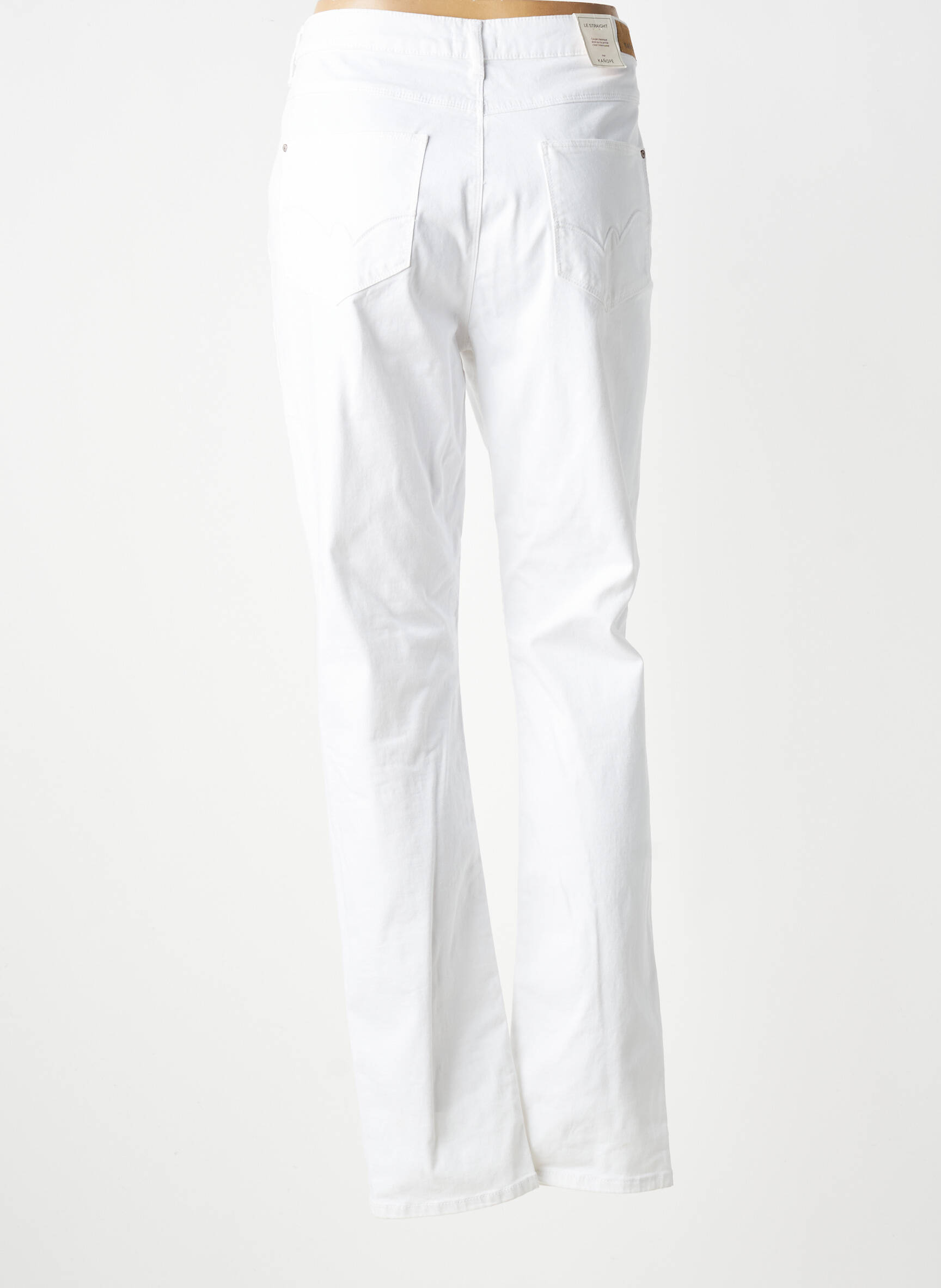 Pantalon droit stretch taille normale blanc KANOPE femme