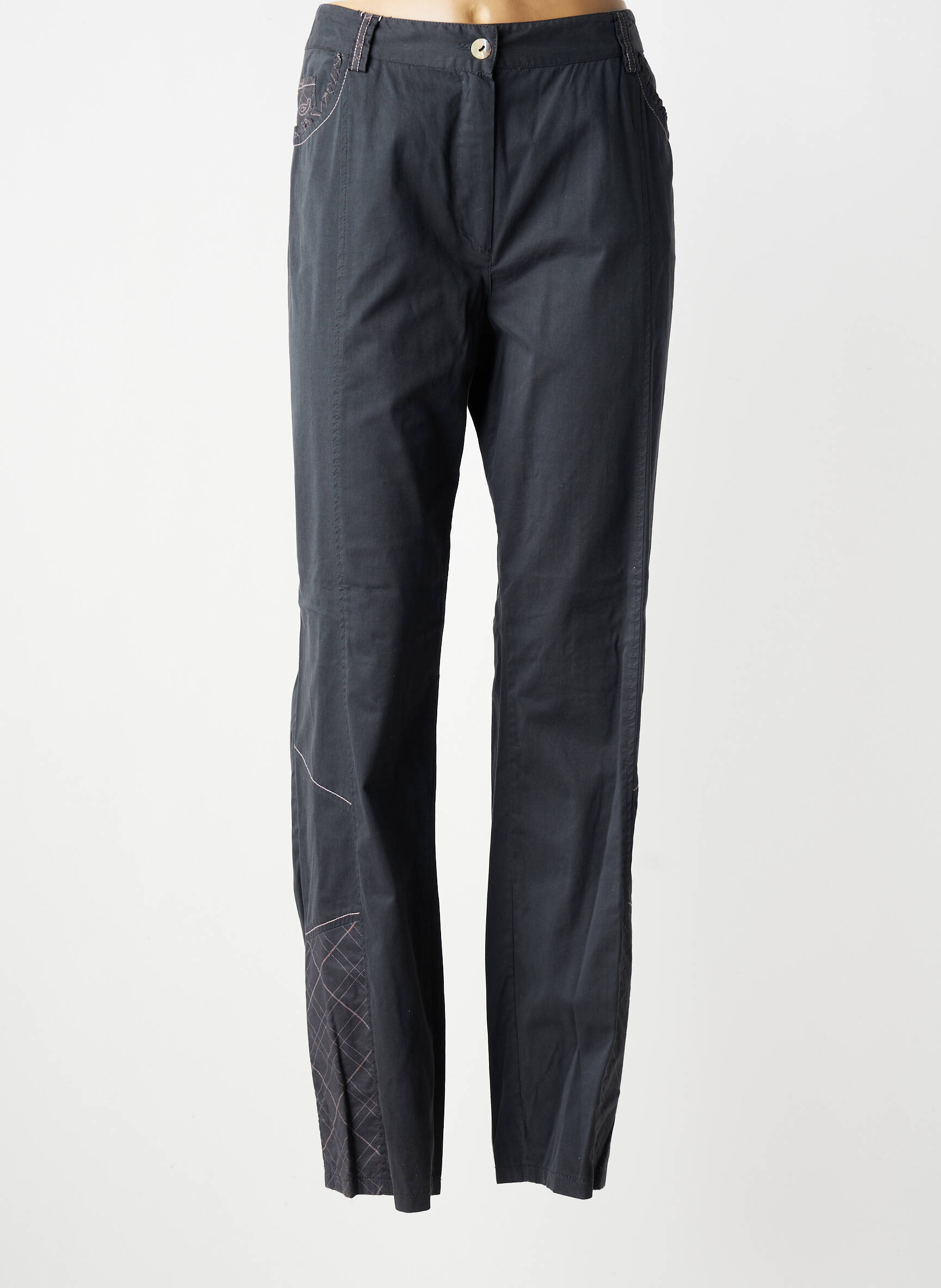 Pantalon droit stretch taille normale gris JAC JAC femme