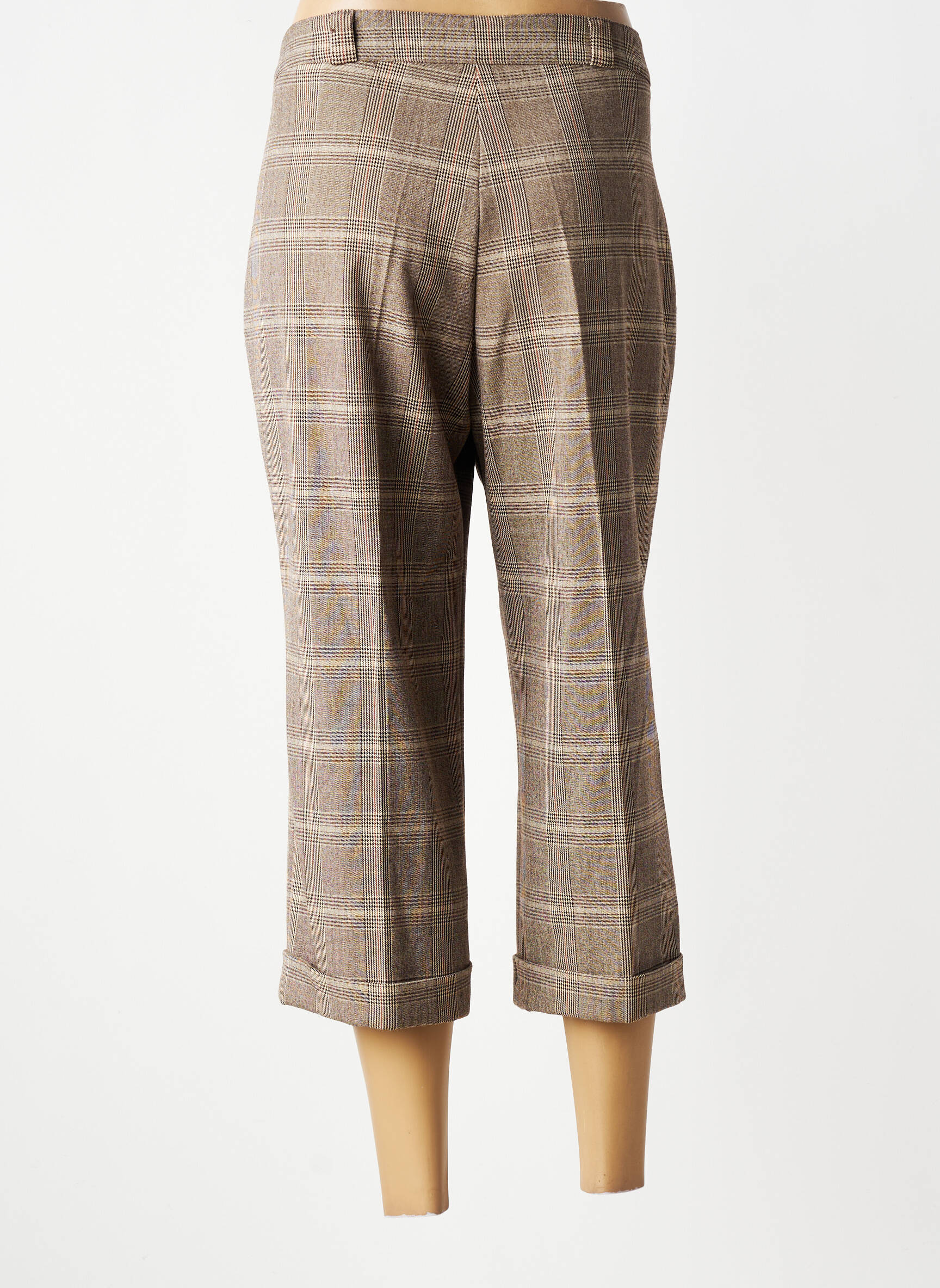 Pantacourt stretch taille normale marron LUCCHINI femme