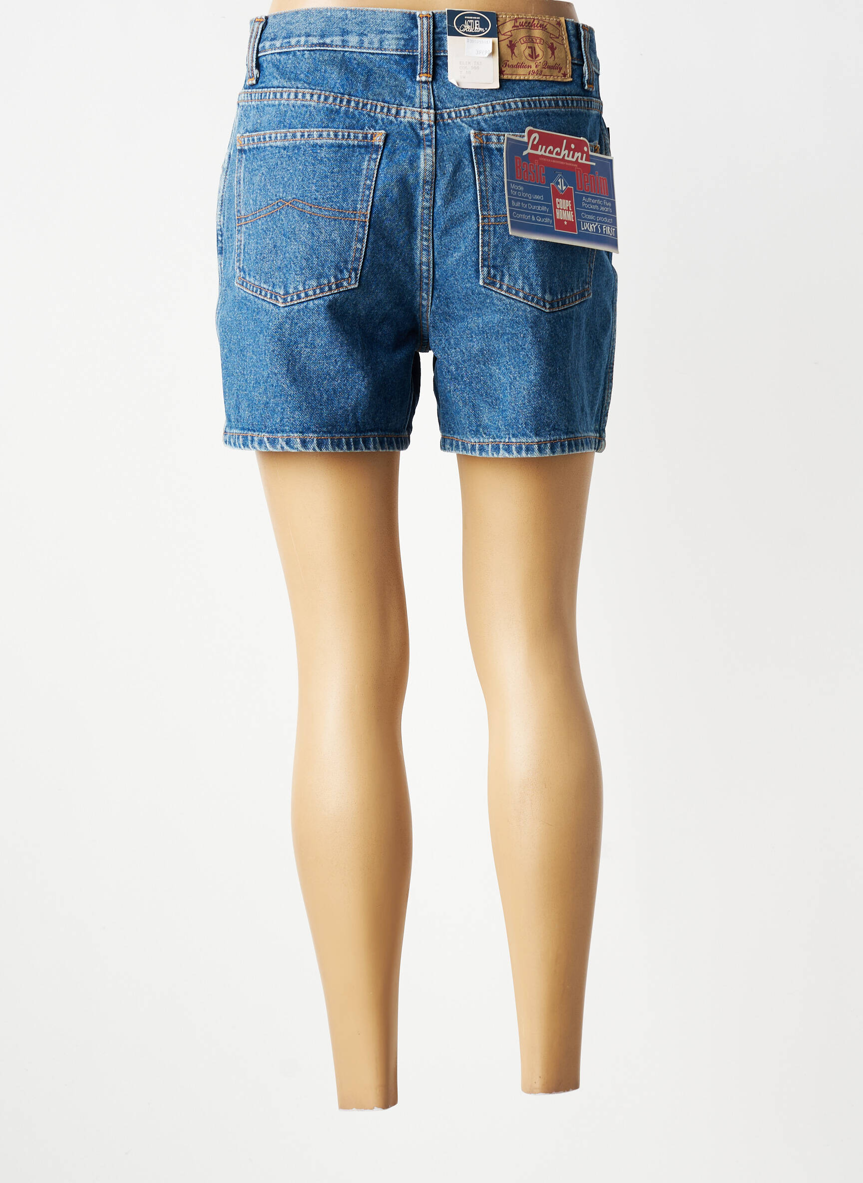 Short tissage denim taille normale bleu LUCCHINI femme