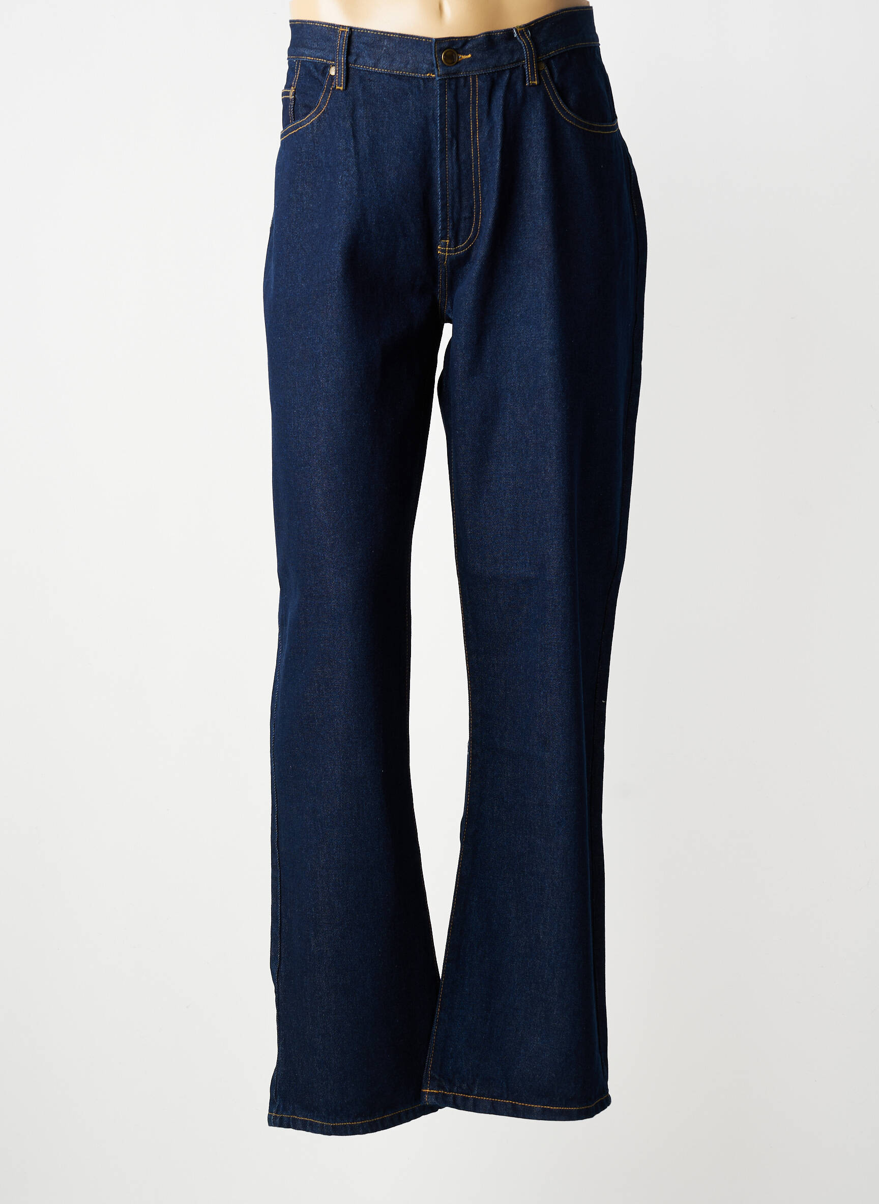 Jeans coupe droite fermeture zippée sous rabat boutonné taille normale bleu CBK homme