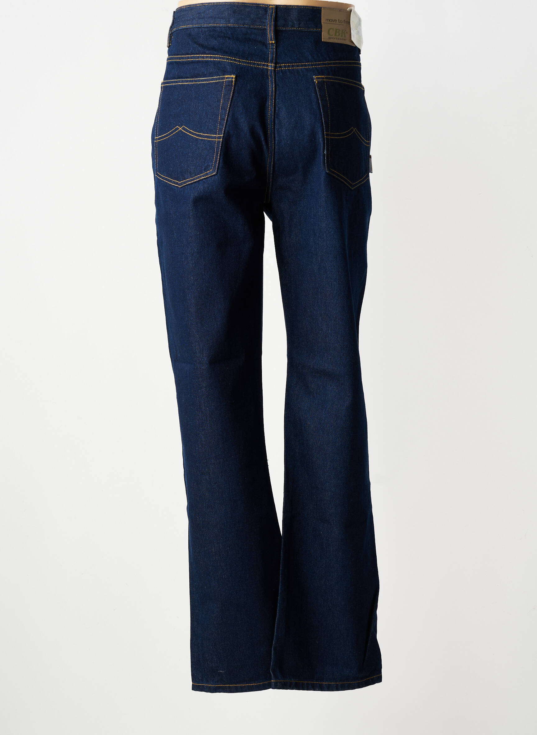 Jeans coupe droite fermeture zippée sous rabat boutonné taille normale bleu CBK homme