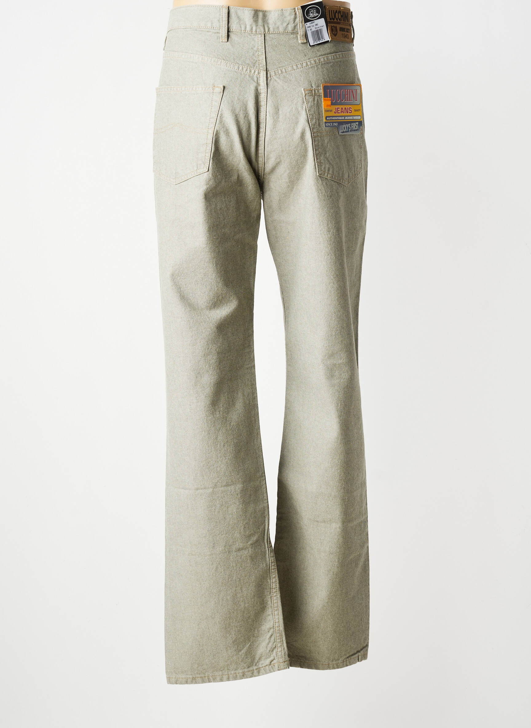 Pantalon droit taille normale taille normale gris LUCCHINI homme