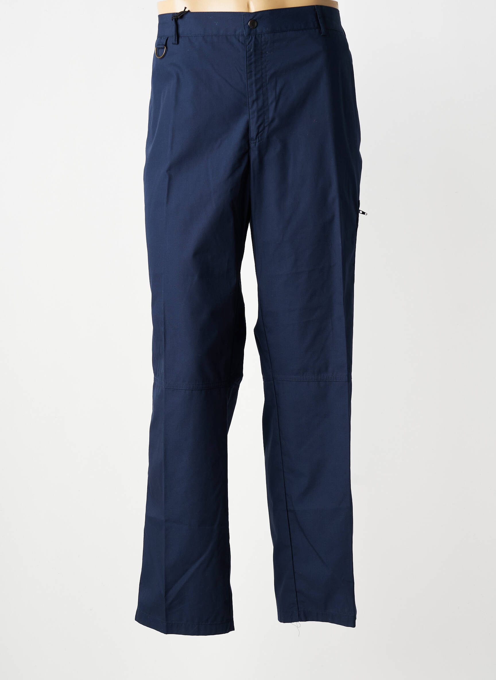 Pantalon droit tissage popeline taille normale bleu PIERRE D'ARLANC homme
