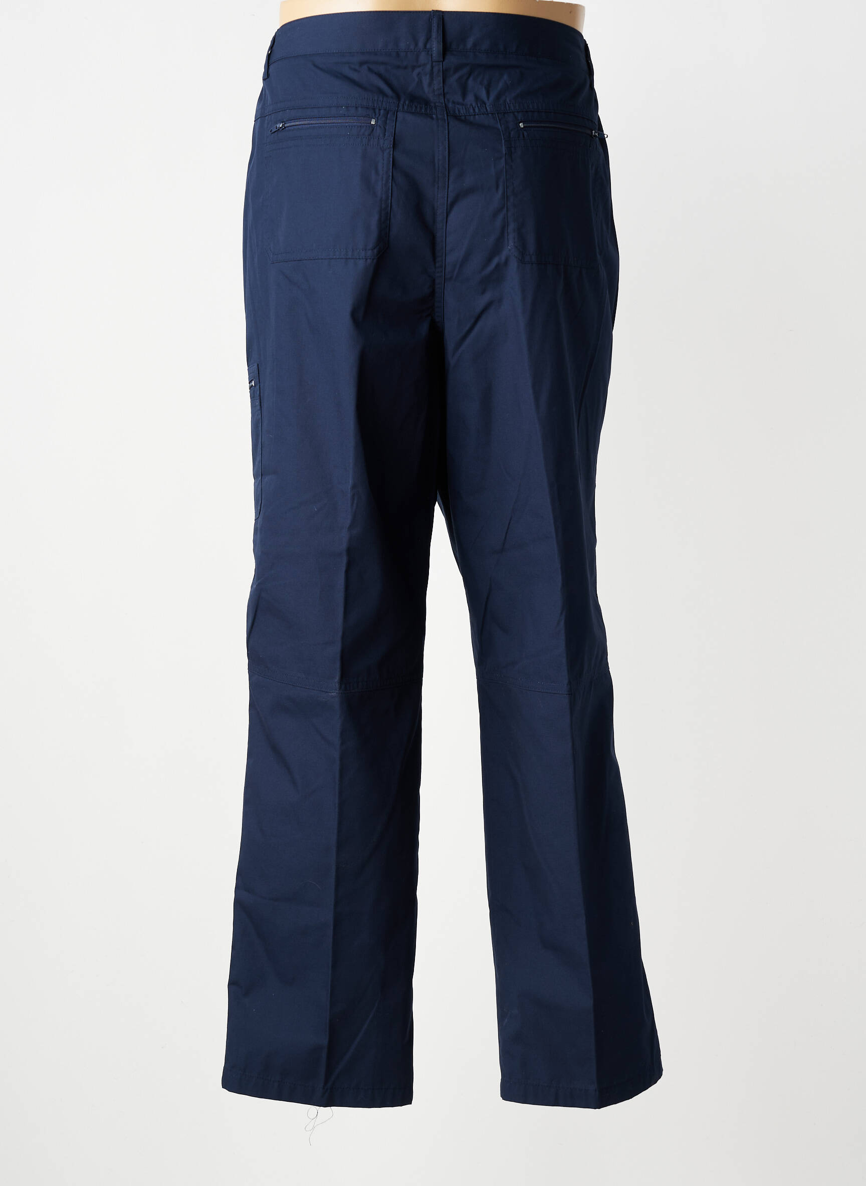 Pantalon droit tissage popeline taille normale bleu PIERRE D'ARLANC homme