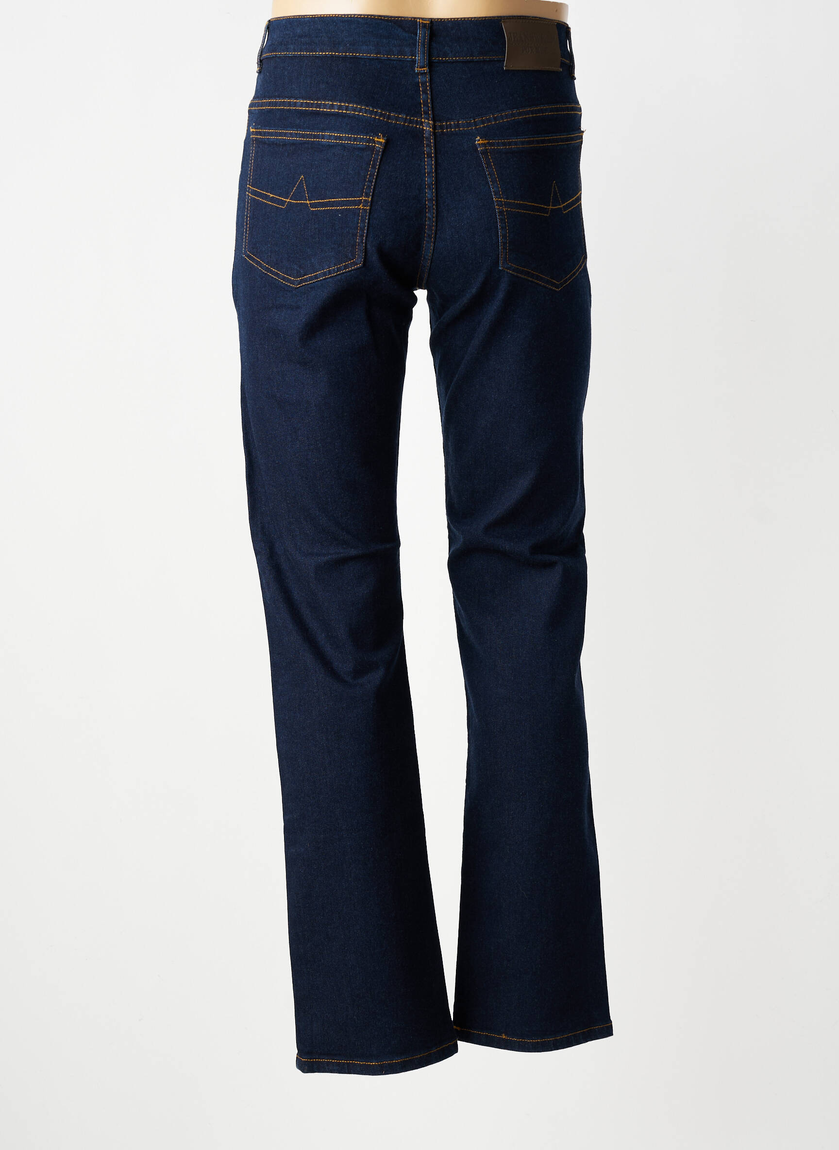 Jeans coupe droite fermeture zippée sous rabat boutonné taille normale bleu PIERRE D'ARLANC homme