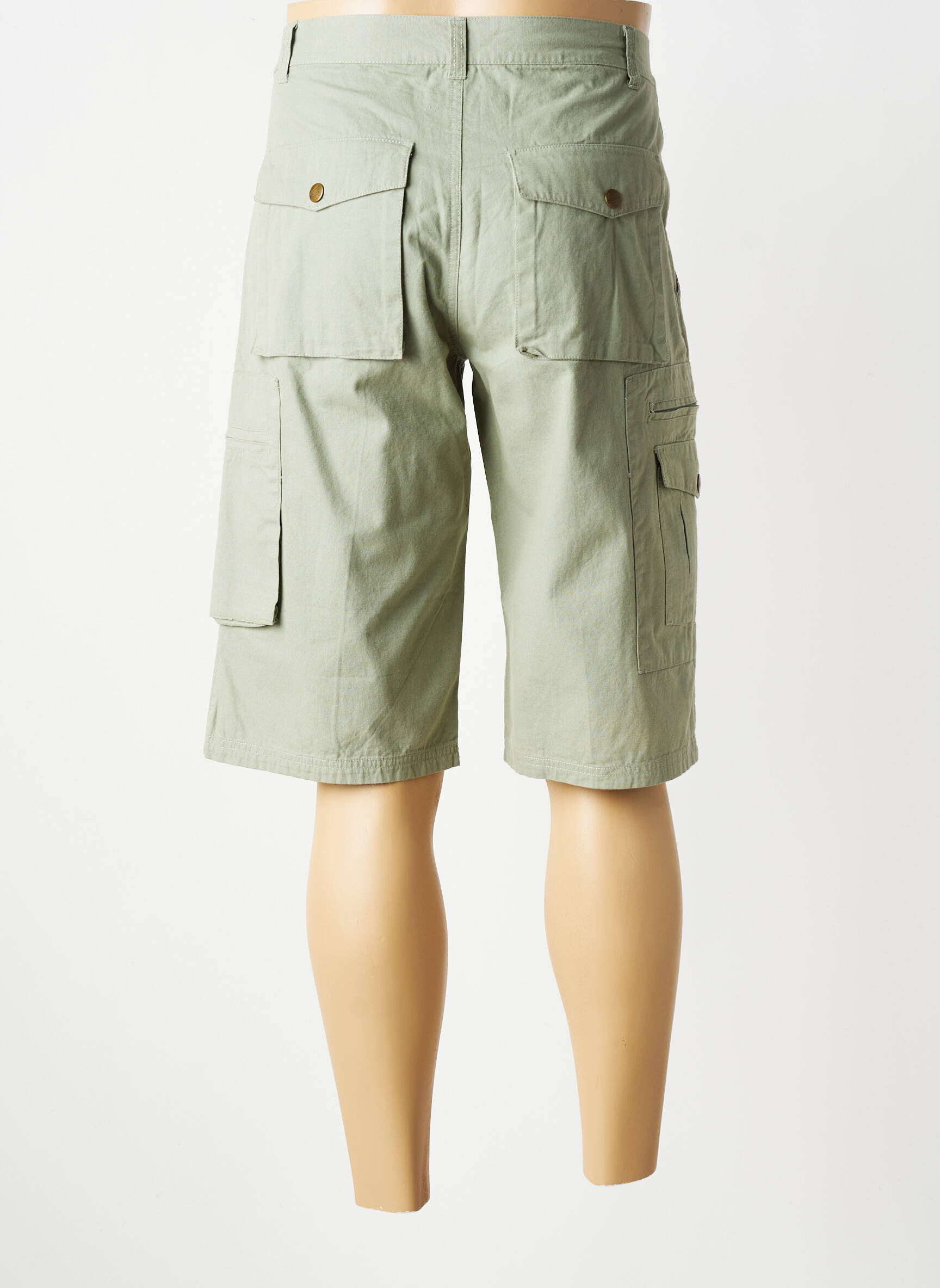 Pantacourt tissage popeline taille normale vert CBK homme