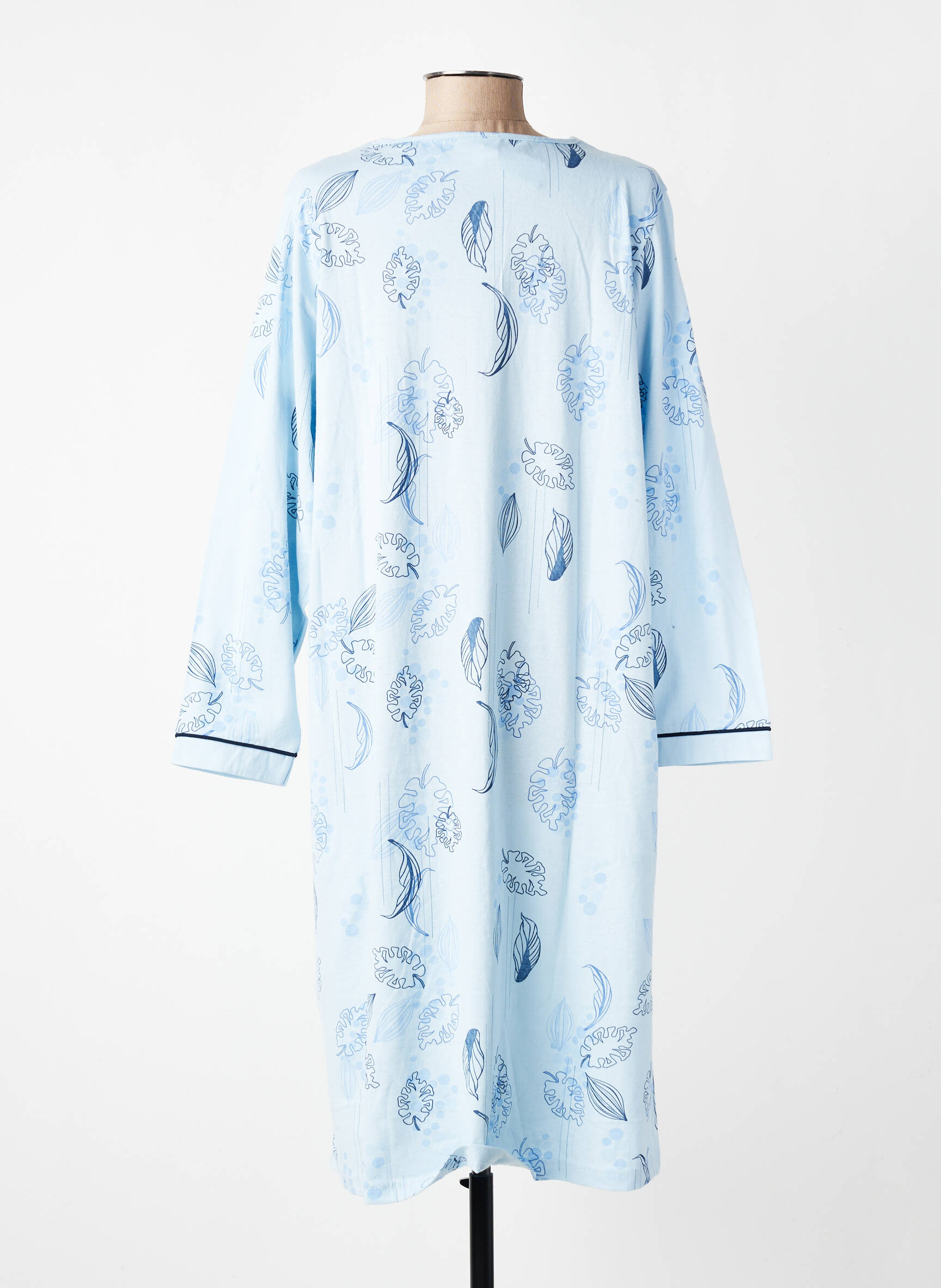 Chemise de nuit col v bleu PRIVILEGE femme