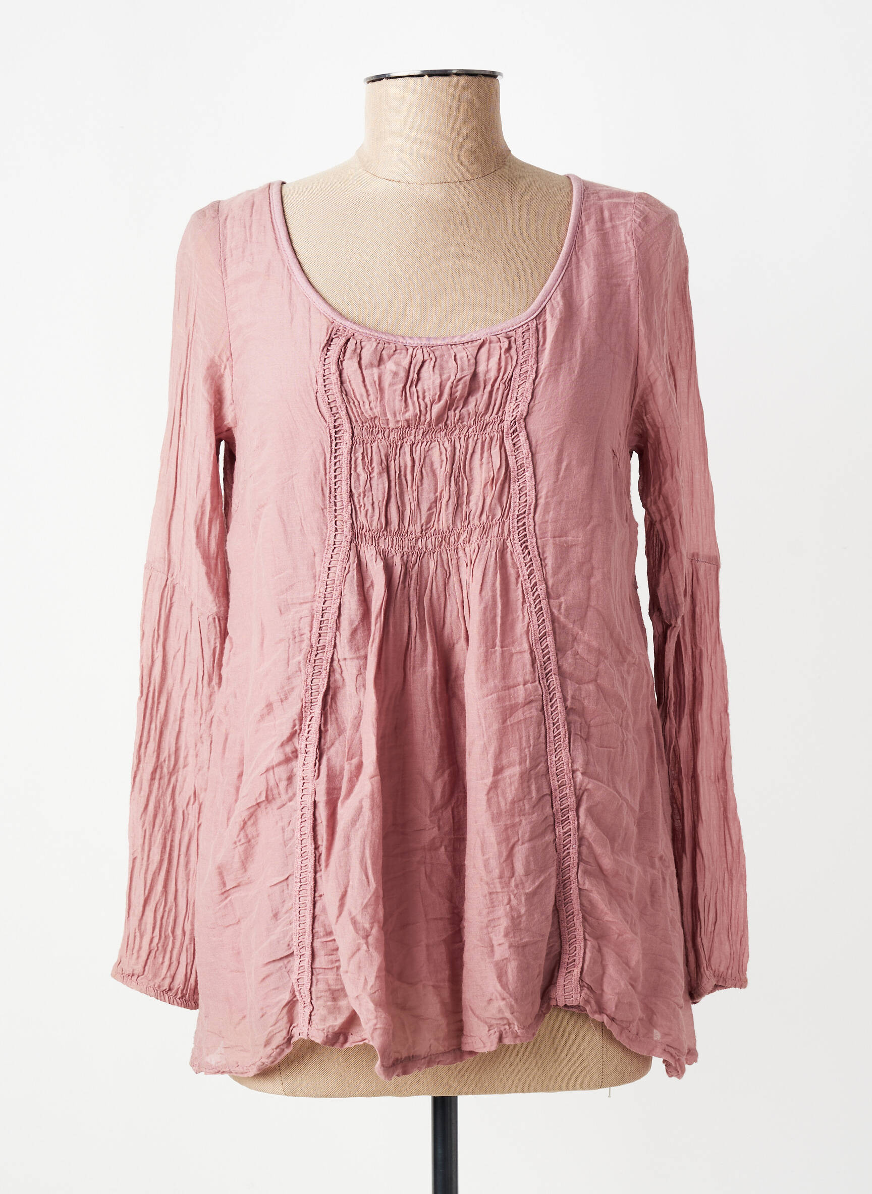Top manches longues manches longues rose KALAÏS femme