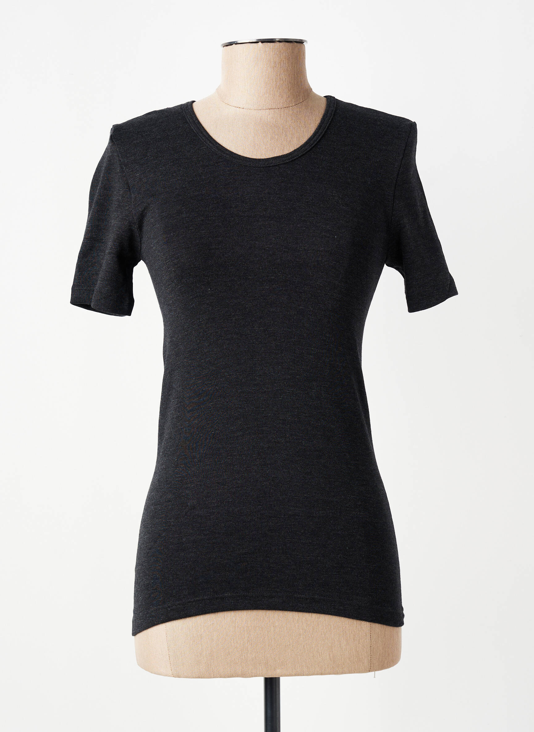 T-shirt coupe cintrée manches courtes noir CON-TA femme