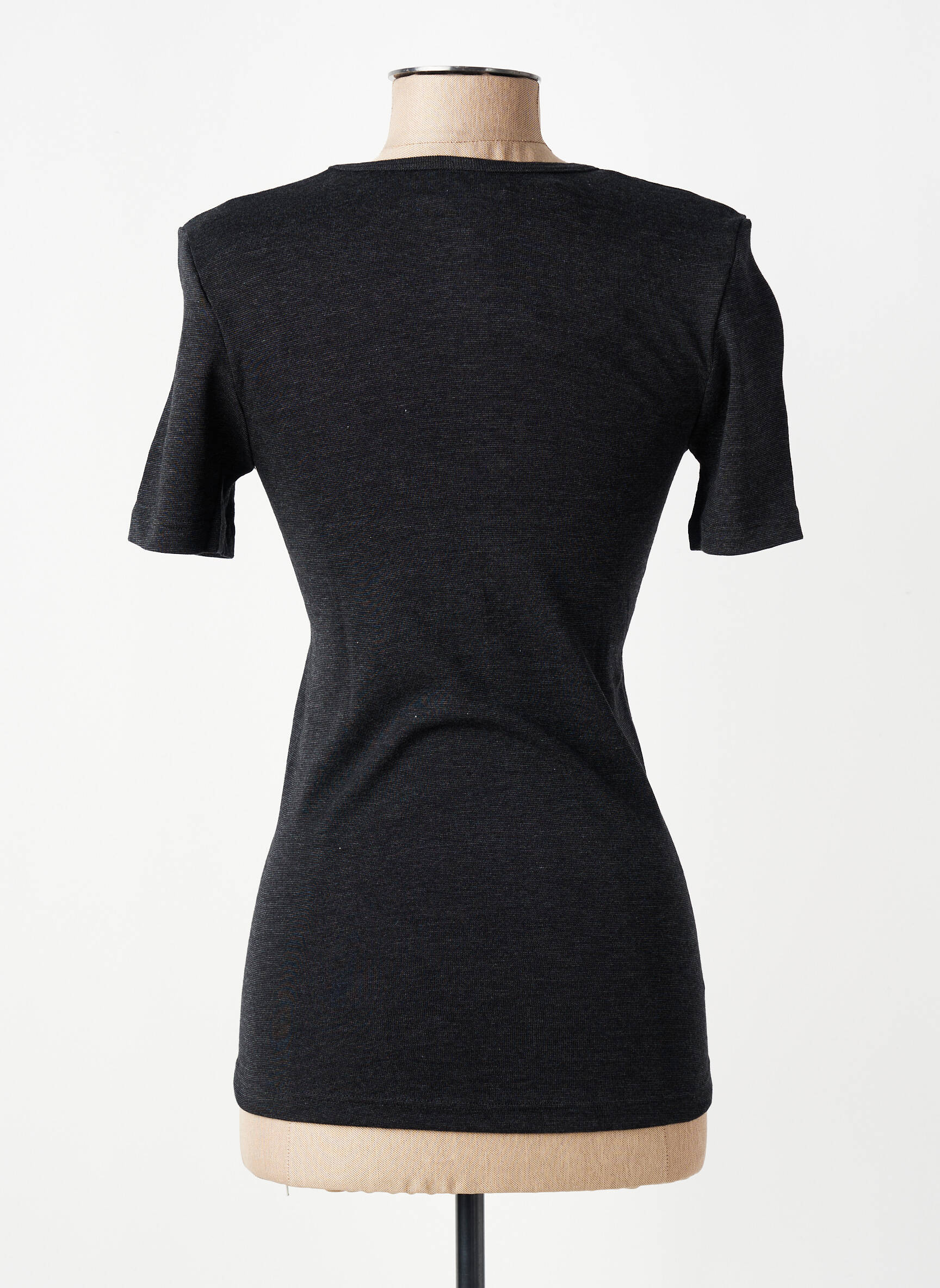 T-shirt coupe cintrée manches courtes noir CON-TA femme