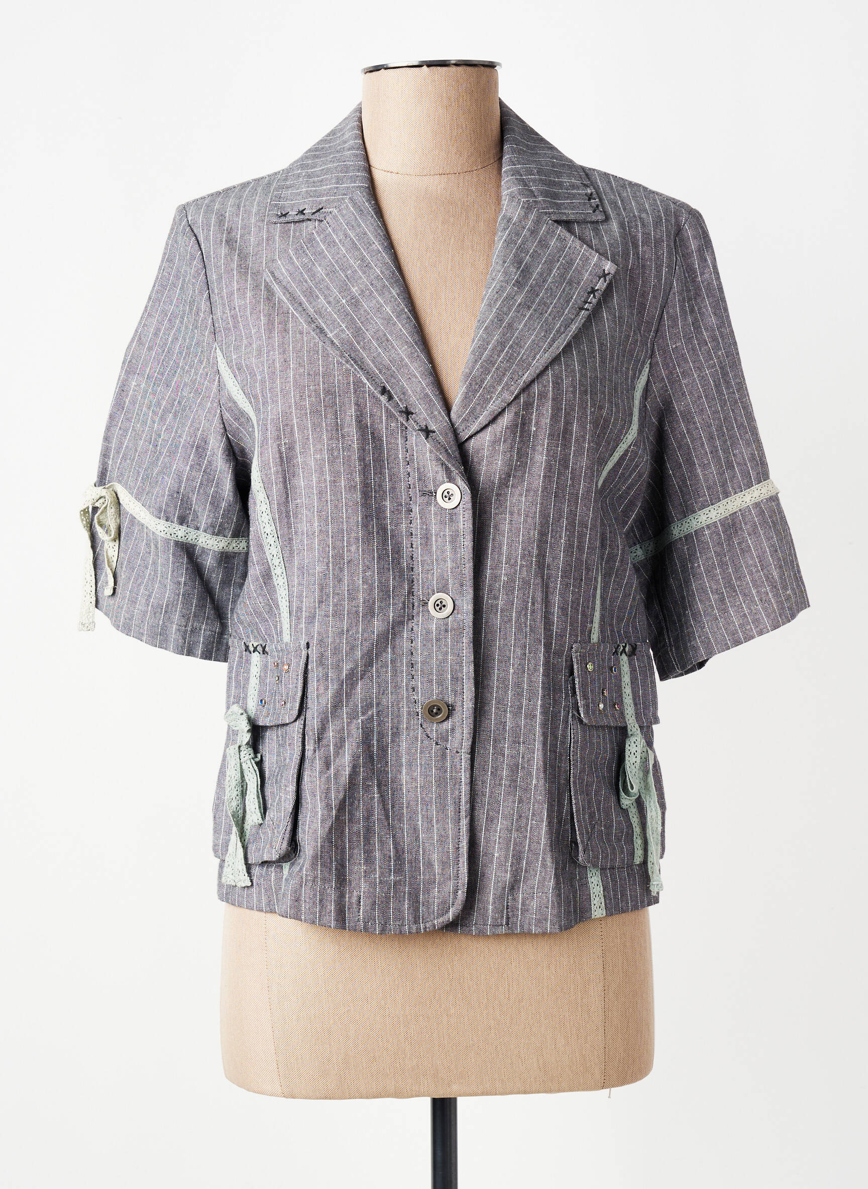 Veste casual col tailleur gris LUCCHINI femme