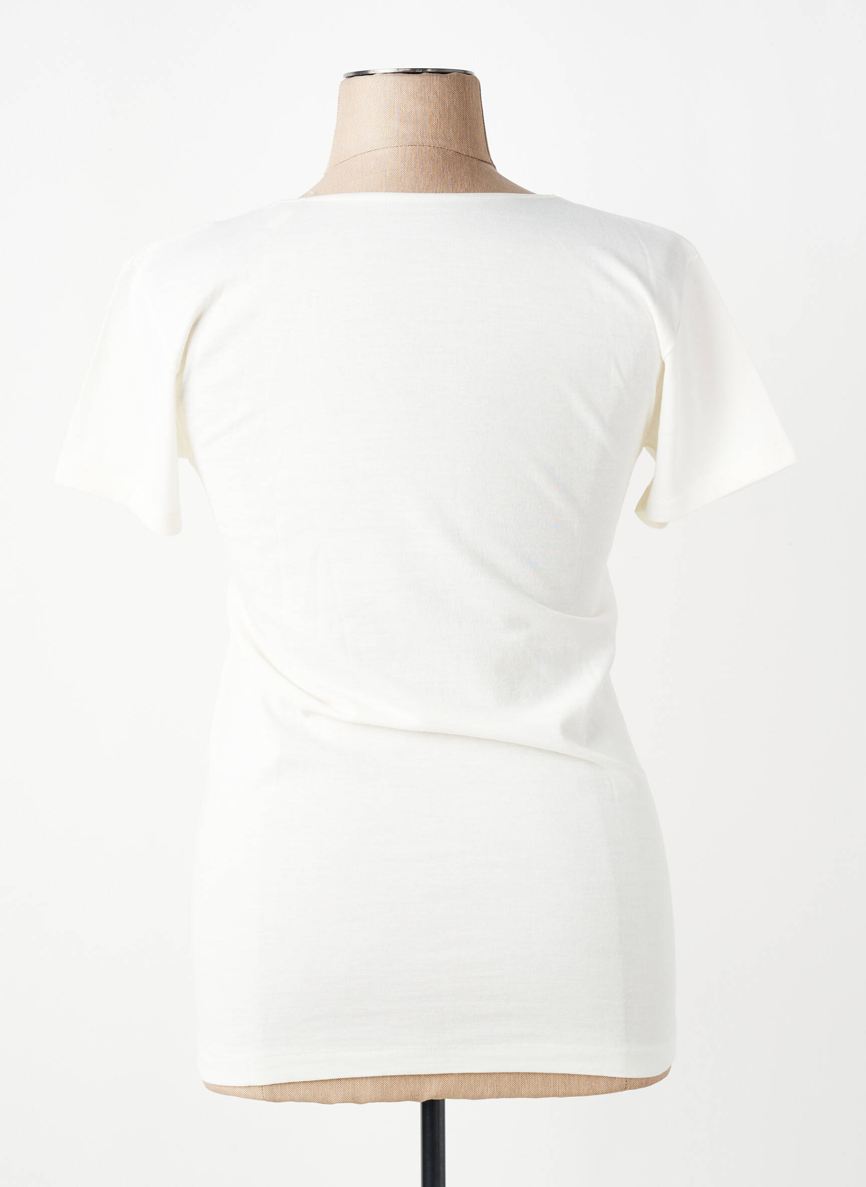 T-shirt col v manches courtes blanc JET femme
