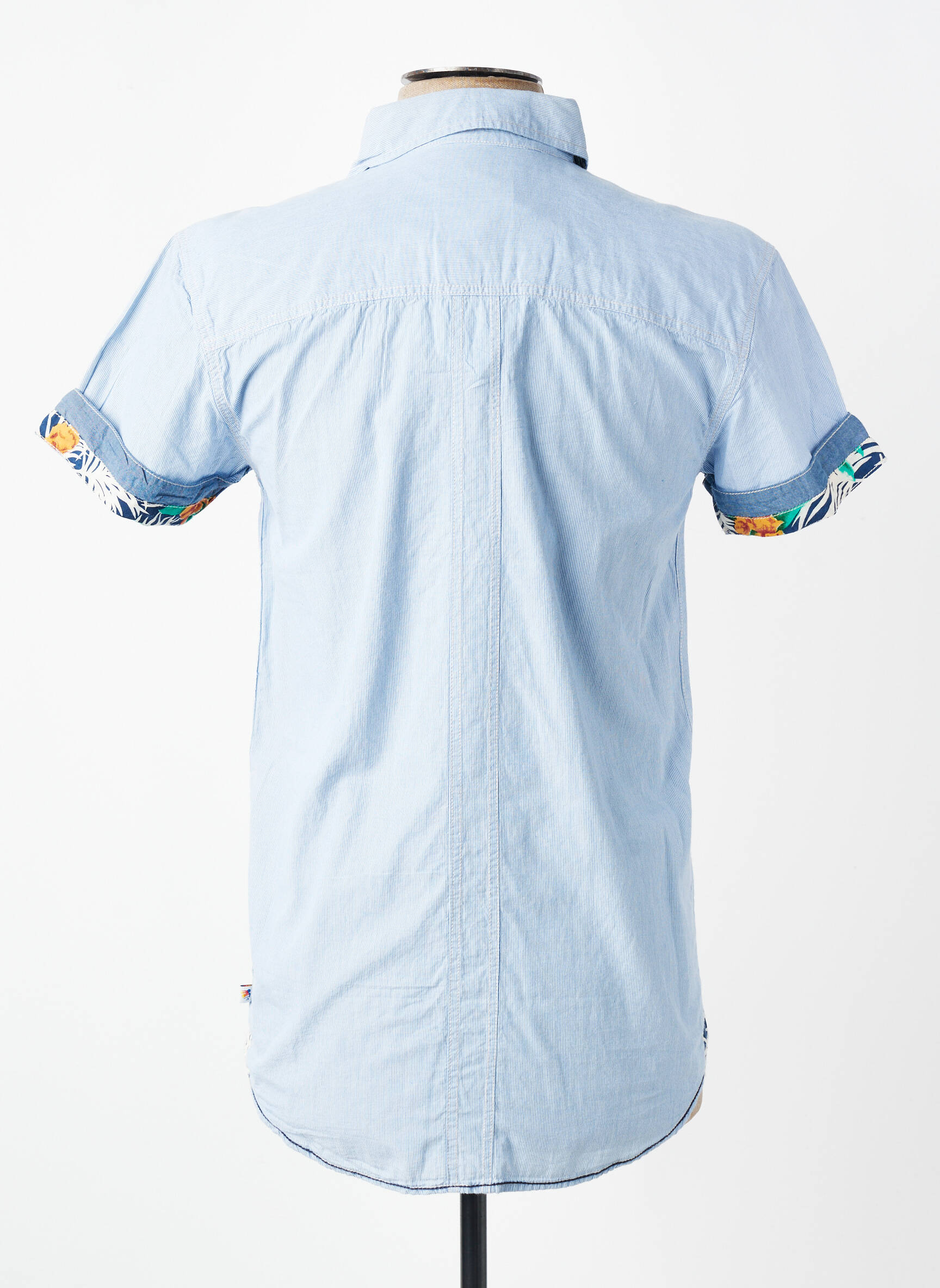 Chemise manches courtes coupe cintrée bleu CBK homme
