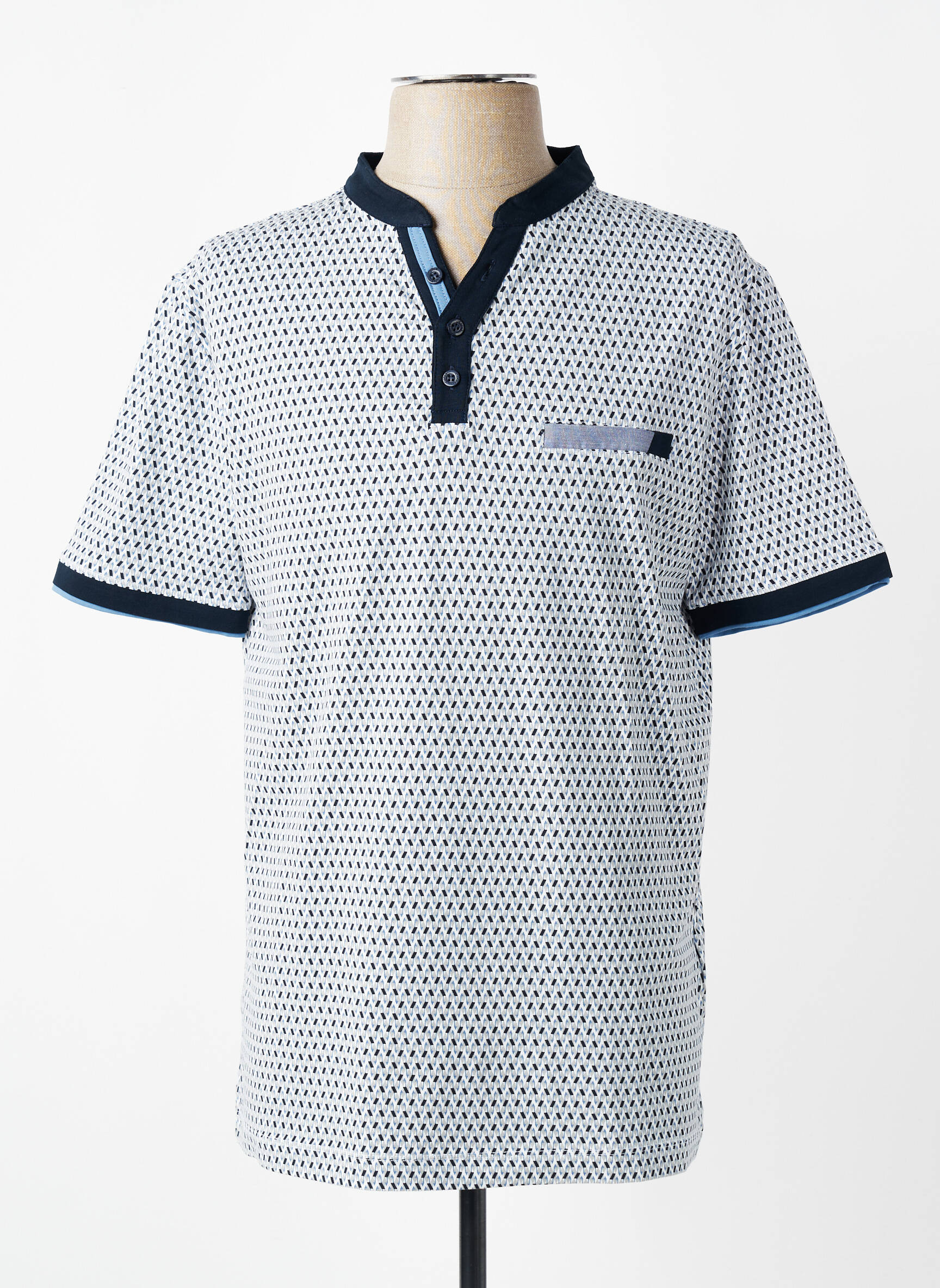 T-shirt stretch manches courtes bleu COFOX homme