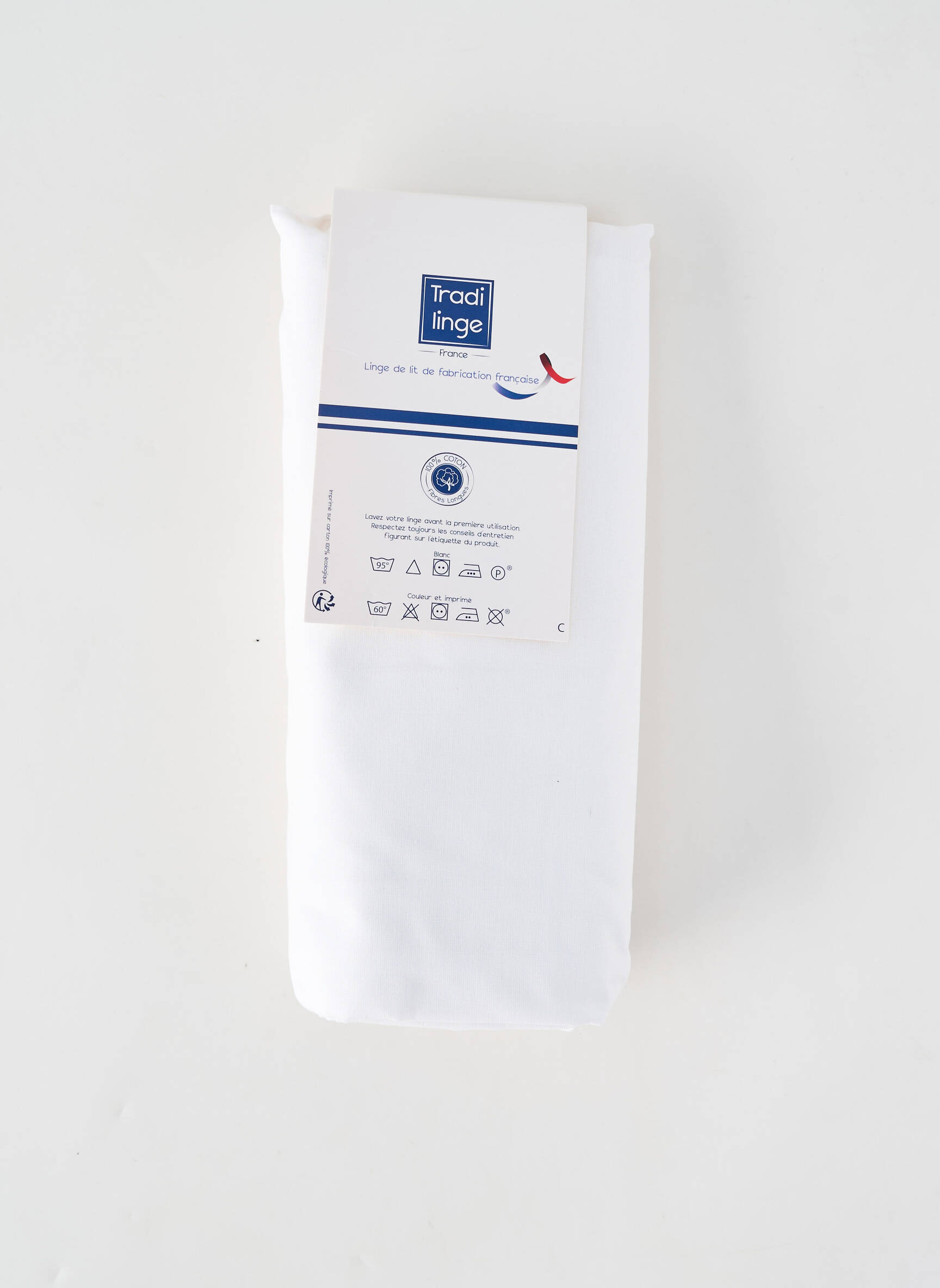 Parure de lit blanc TRADI LINGE unisexe