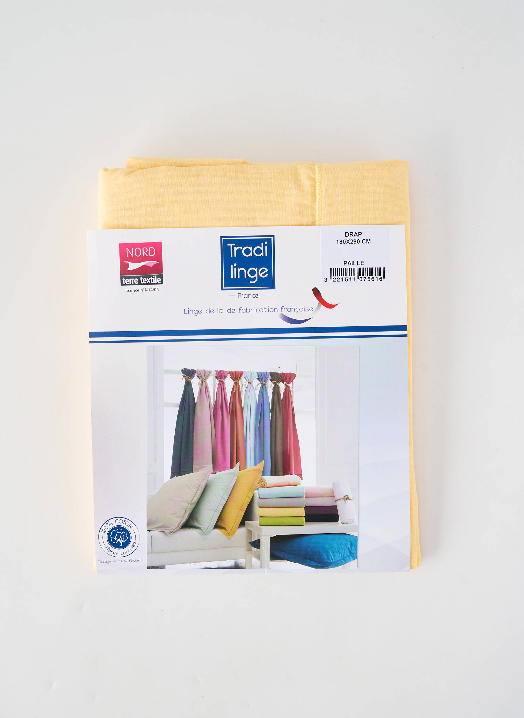 Parure de lit jaune TRADI LINGE femme