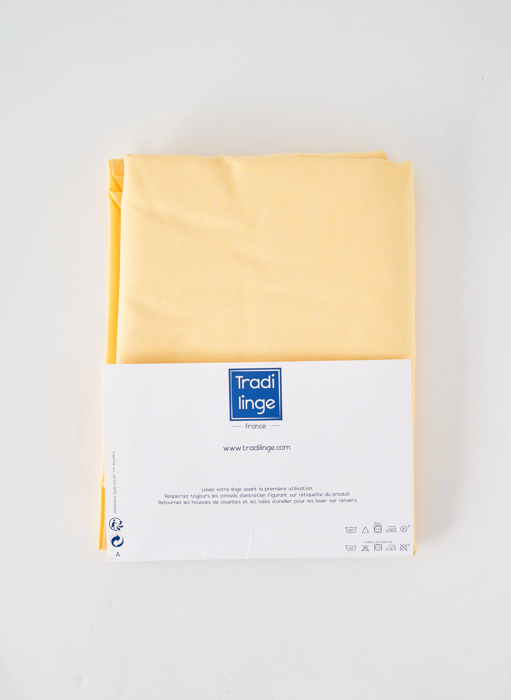 Parure de lit jaune TRADI LINGE femme