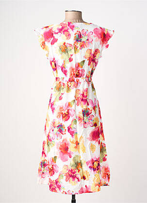 Robe mi-longue imprimé fleurs manches courtes rouge COUTURIST femme