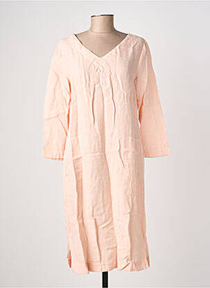 Robe mi-longue manches 3/4 manches 3/4 rose COUTURIST femme