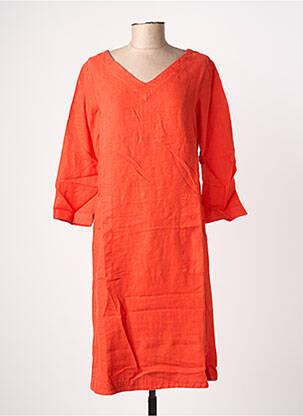 Robe mi-longue manches 3/4 manches 3/4 rouge COUTURIST femme