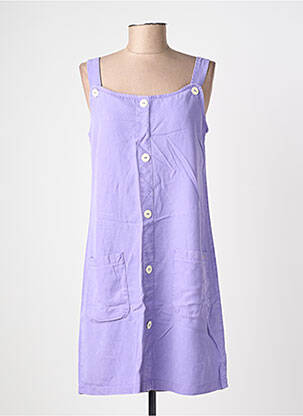Robe courte coupe cintrée fines bretelles violet COUTURIST femme