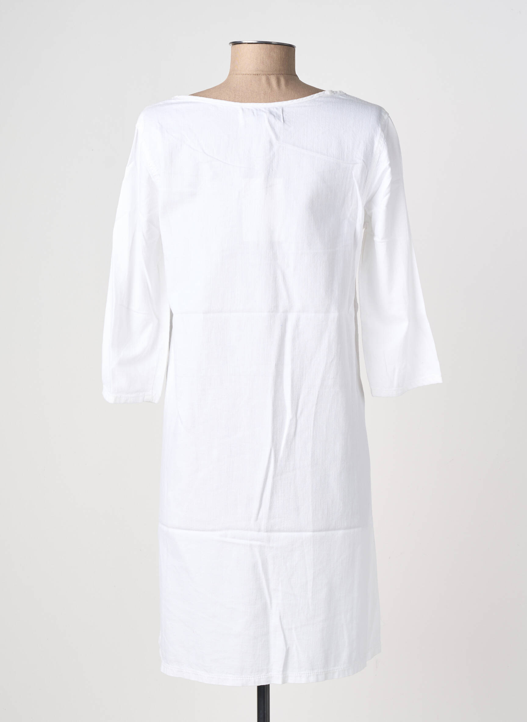 Robe courte manches 3/4 manches 3/4 blanc COUTURIST femme