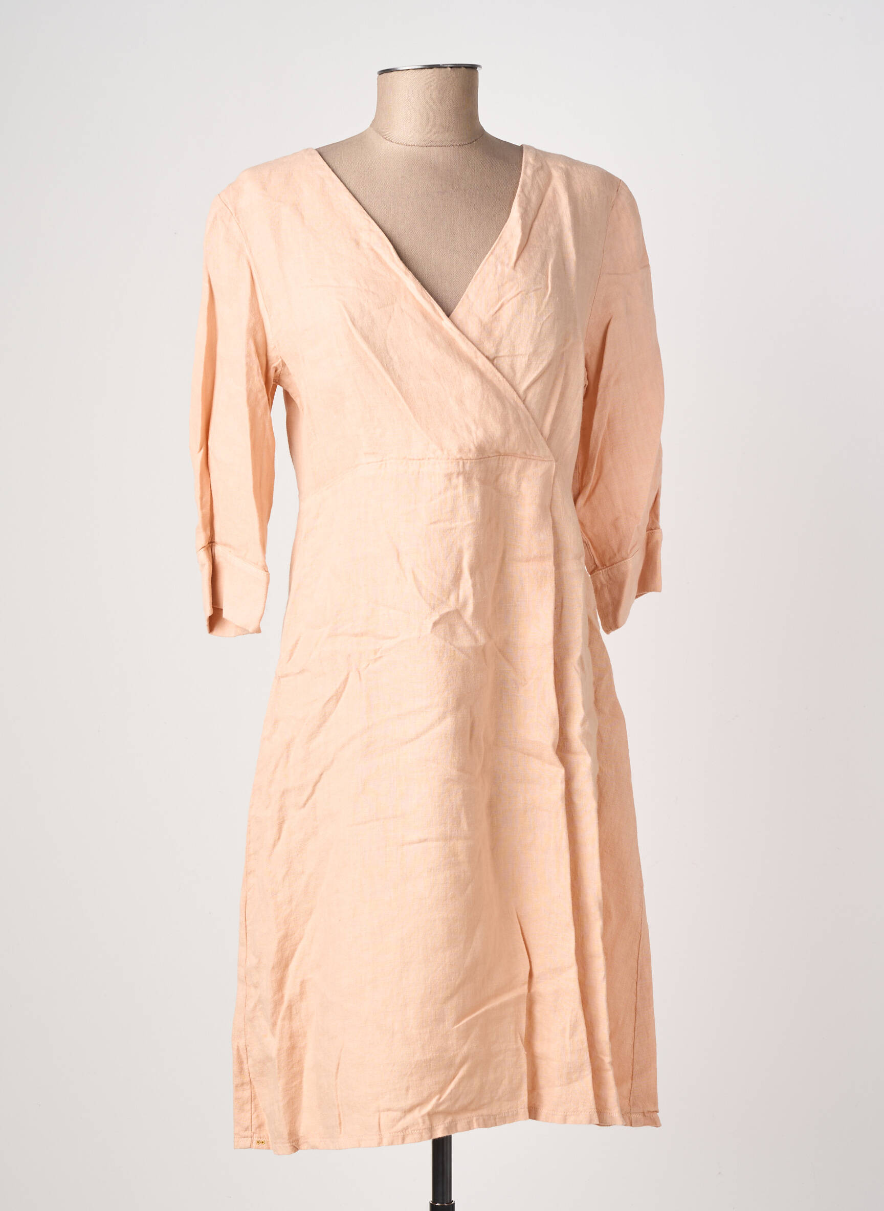 Robe mi-longue manches 3/4 manches 3/4 rose COUTURIST femme