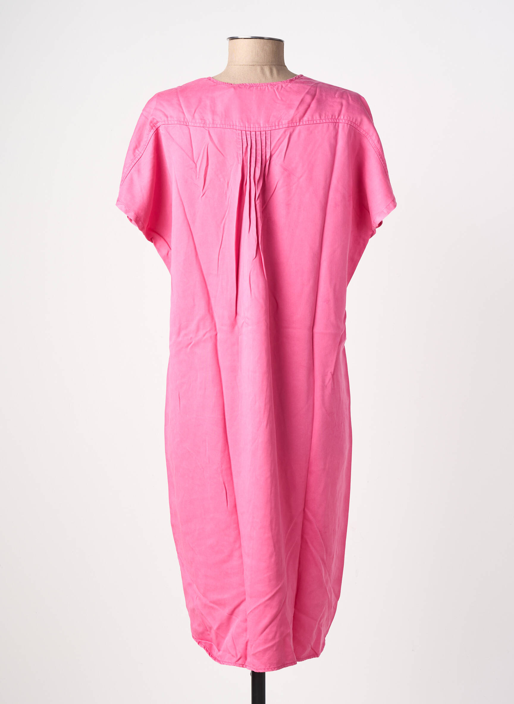 Robe mi-longue manches courtes manches courtes rose COUTURIST femme
