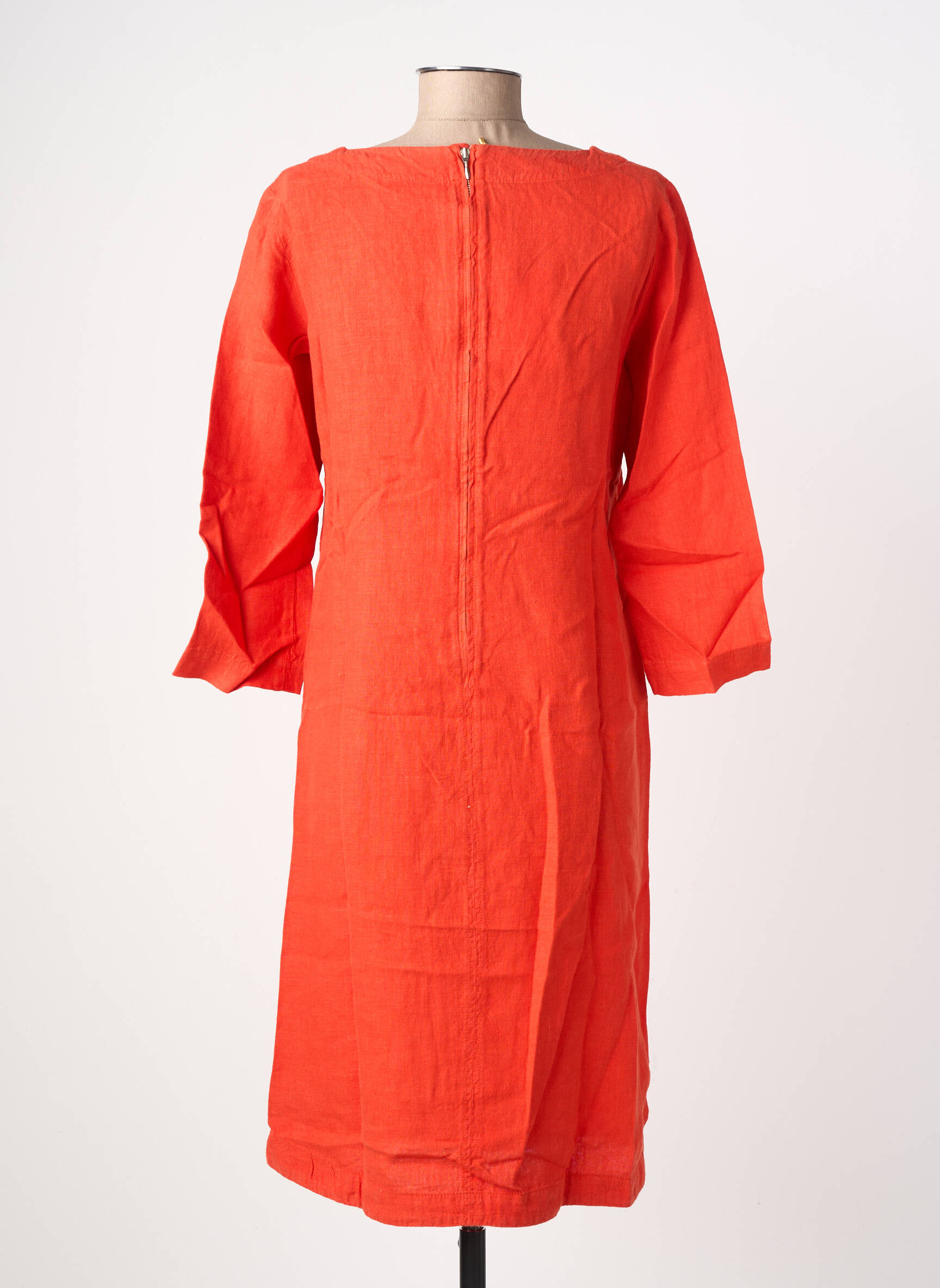 Robe mi-longue manches 3/4 manches 3/4 rouge COUTURIST femme