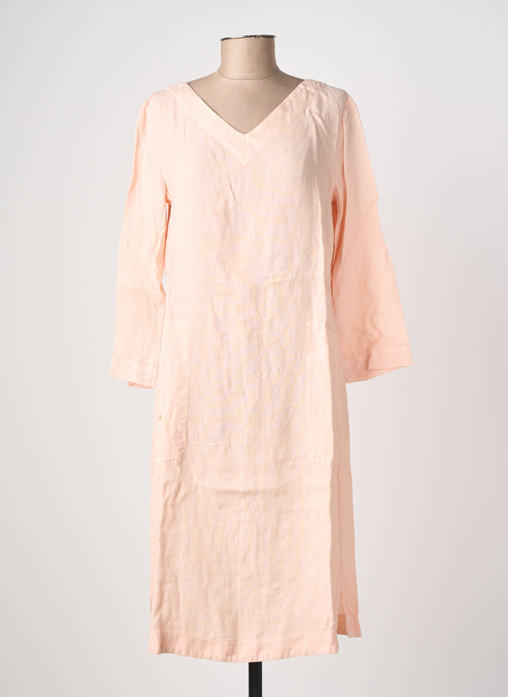 Robe mi-longue manches 3/4 manches 3/4 rose COUTURIST femme