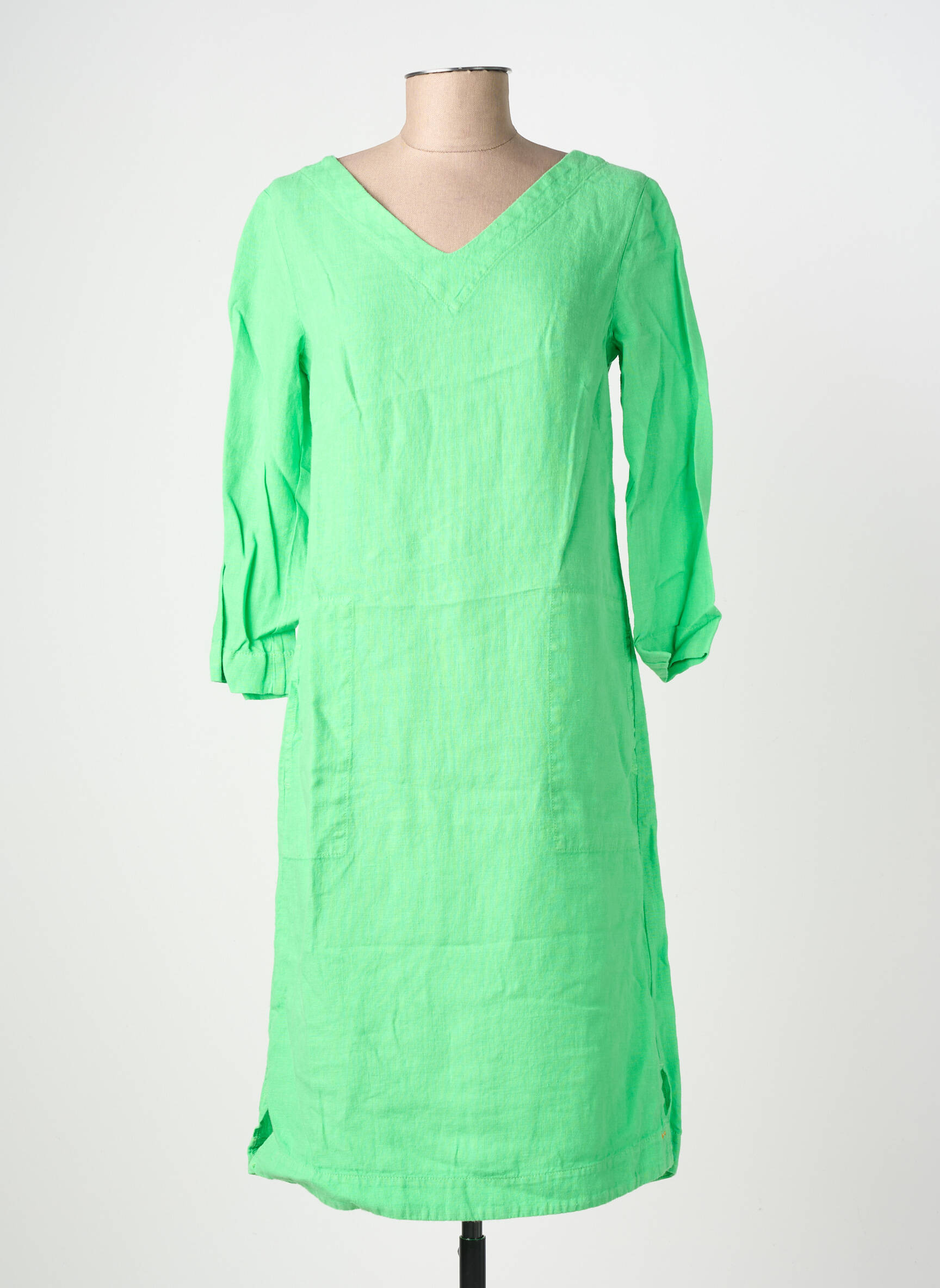 Robe mi-longue manches 3/4 manches 3/4 vert COUTURIST femme