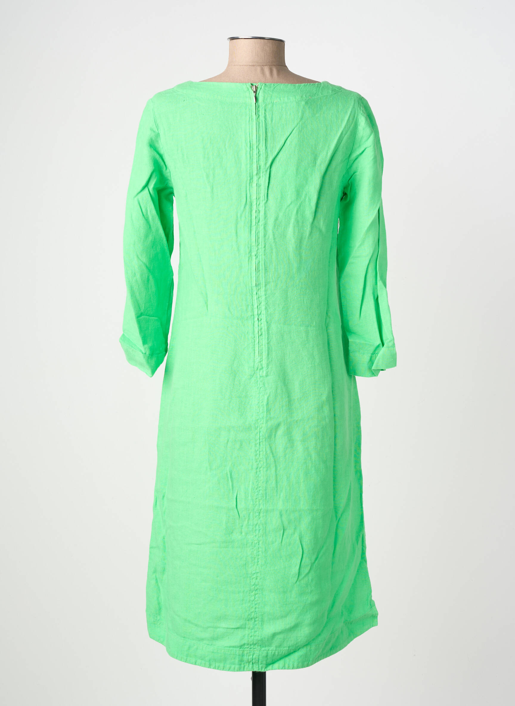 Robe mi-longue manches 3/4 manches 3/4 vert COUTURIST femme