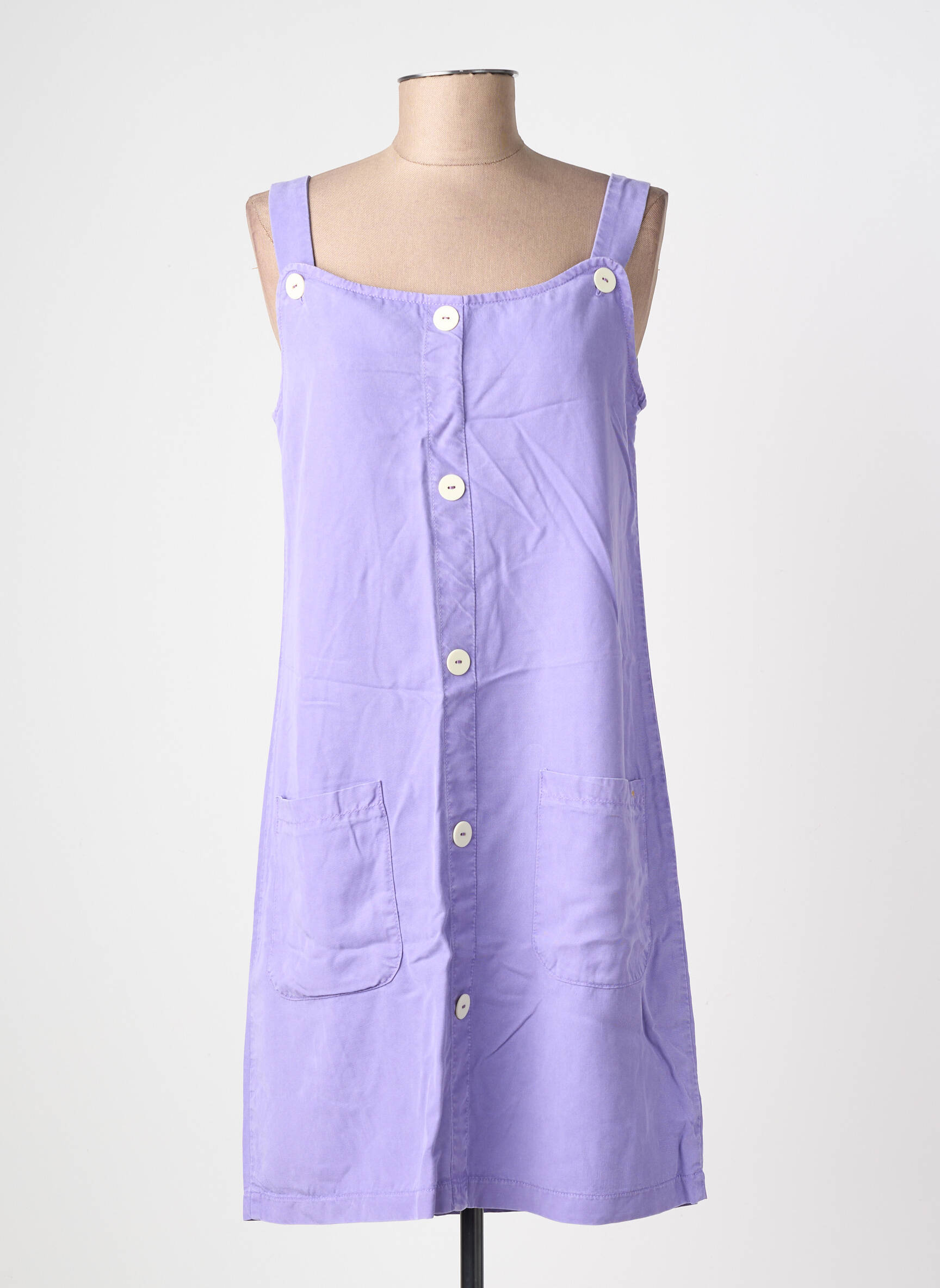 Robe courte coupe cintrée fines bretelles violet COUTURIST femme