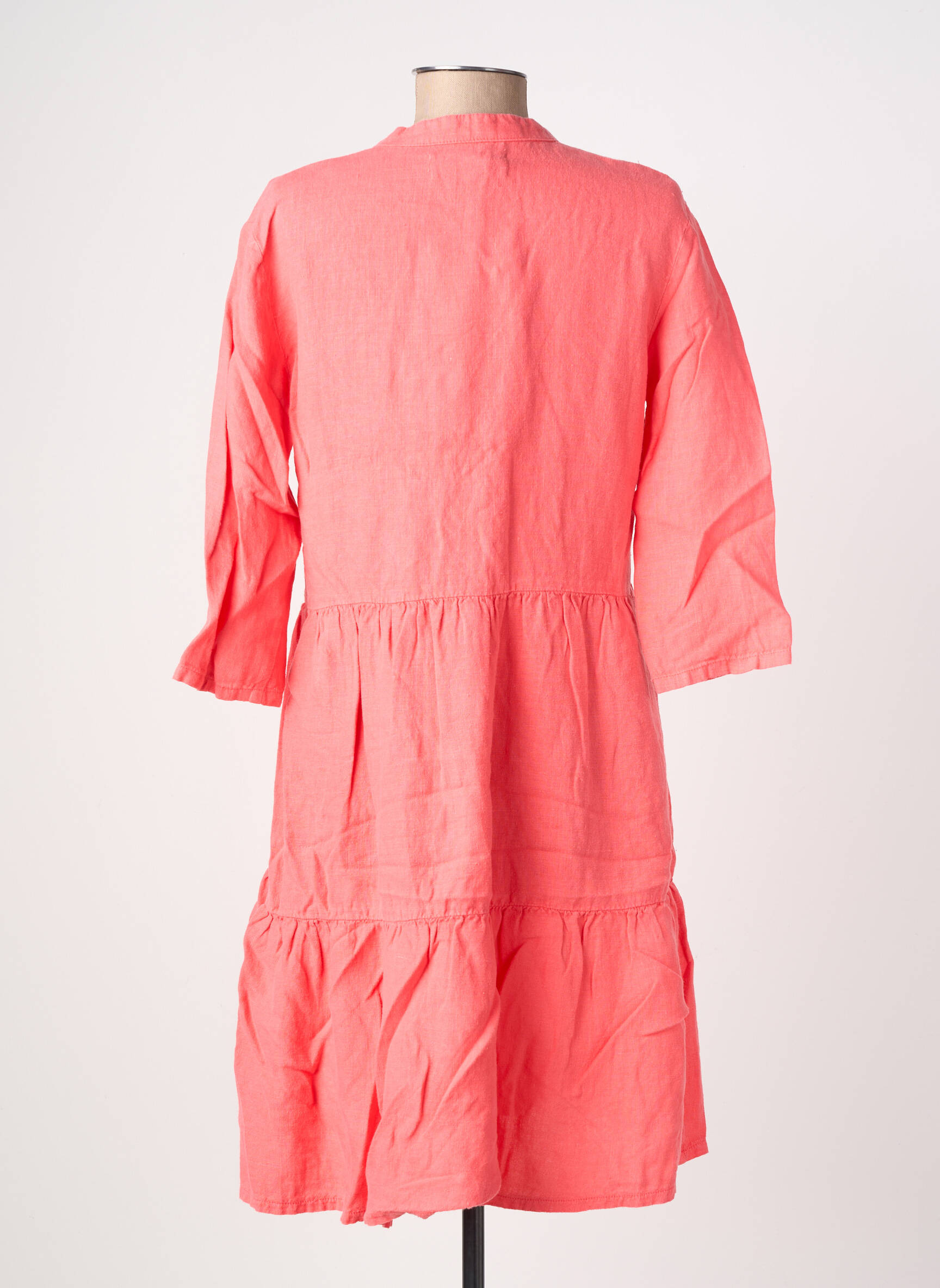 Robe mi-longue manches 3/4 manches 3/4 rose COUTURIST femme