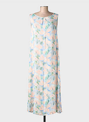 Robe longue imprimé fantaisie sans manche bleu COUTURIST femme