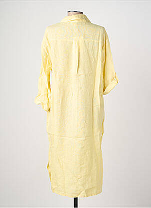 Robe mi-longue coupe fluide manches longues jaune COUTURIST femme