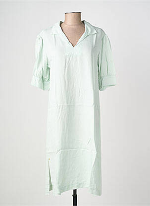 Robe mi-longue coupe fluide manches courtes bleu COUTURIST femme