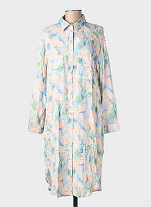 Robe mi-longue coupe fluide manches longues bleu COUTURIST femme