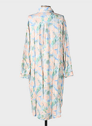 Robe mi-longue coupe fluide manches longues bleu COUTURIST femme
