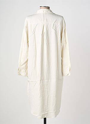 Robe mi-longue coupe fluide manches longues beige COUTURIST femme